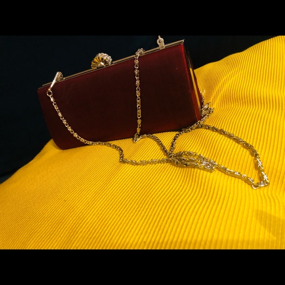 Jendi Satin Burgundy Red Evening Clutch/Bag ~ NEW - Picture 10 of 10